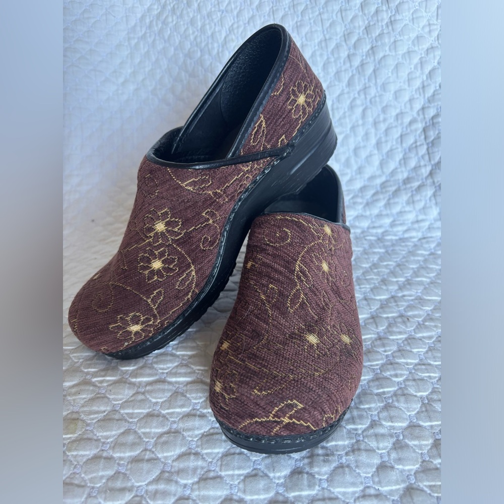 Dansko Sanita Floral Tapestry Embroidered Clogs